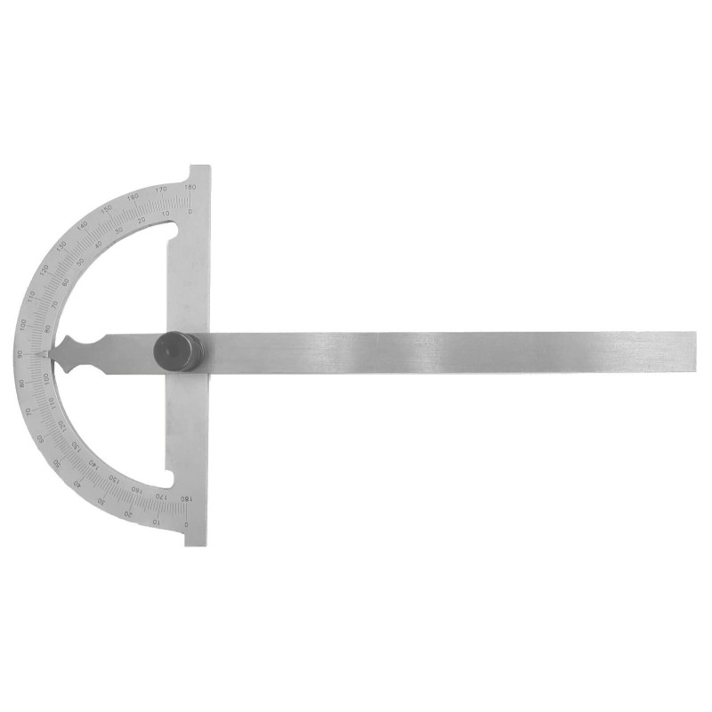 WRS Rapporteur de précision avec échelle chromée mate anti-éblouissement avec vis de verrouillage en métal 0-180° 200 x 300 mm