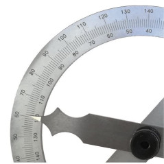 WRS Rapporteur de précision avec échelle chromée mate anti-éblouissement avec vis de verrouillage en métal 0-180° 200 x 300 mm