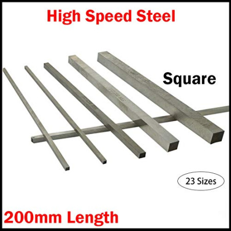 Outil de tour en acier HSS à tige carrée pour le travail des métaux (1 pièce, 200 x 16 x 16 mm)
