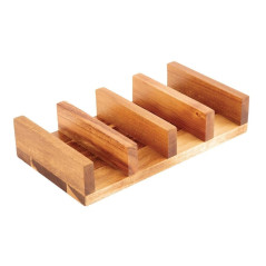 Olympia Support à Tacos en Bois d'Acacia, Bois d'Acacia, Dimensions: 55(H) x 275(L) x 150(P)mm, Contient jusqu'à 4 Tacos, Suppor
