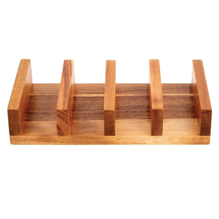 Olympia Support à Tacos en Bois d'Acacia, Bois d'Acacia, Dimensions: 55(H) x 275(L) x 150(P)mm, Contient jusqu'à 4 Tacos, Suppor