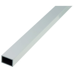 GAH-Alberts Tube rectangulaire - aluminium, couleur argent, anodisée, 1000 x 50 x 20 mm