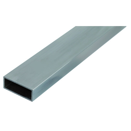 GAH-Alberts Tube rectangulaire - aluminium, couleur argent, anodisée, 1000 x 50 x 20 mm