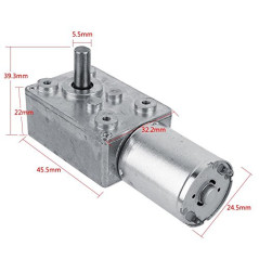 Moteur à engrenages réversibles DC12V, moteur à engrenages à vis sans fin à couple élevé CW/CCW (5RPM)