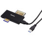 Lecteur multi-cartes USB 3.0, SD/microSD/CF/MS, noir