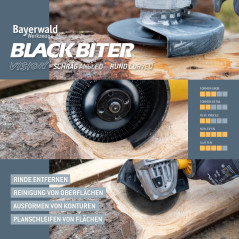 Bayerwald "Black Biter" - disque à râper - Ø 125 mm x 22,2 mm | ponçage rapide et grossier du bois et des matériaux à base de bo