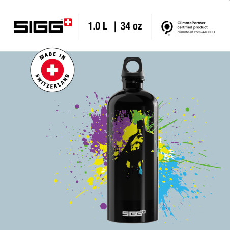 Sigg - Gourde Aluminium - Traveller Batman Splash (The Batman) - Certifiée Neutre En CO2 - Convient Aux Boissons Gazeuses - Étan