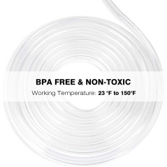6 mm (diamètre intérieur) x 8 mm (diamètre extérieur) - Tuyau en PVC transparent de 10 m, tube en vinyle, tuyau flexible en plas