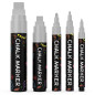 Chalkola Argentés Crayons À Craie 5 Marqueurs Effaçables À Sec Argentés - Pack De Variétés - Pointes Fine Et Géante (1mm, 3mm, 6 Chalkola Argentés Crayons À Craie 5 Marqueurs Effaçables À Sec Argentés - Pack De Variétés - Pointes Fine Et Géante (1mm, 3mm, 6