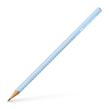 FABER-CASTELL 218471 Sparkle Set de crayons avec taille-crayon, gomme et 2 crayons à papier, set d'écriture Sleeve bleu ciel