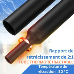 Gocableties - Mini Bobine de Gaine thermorétractable imperméable - Transparent - 19,1 mm x 5 m - Rapport de rétrécissement 2:1 -