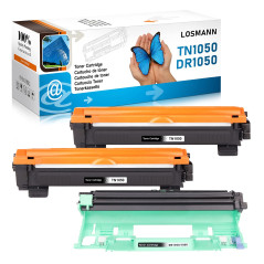 LOSMANN Toner Tambour Compatible pour Brother TN1050 DR1050 pour Brother DCP-1510 1510E 1512 1512A 1512E 1601 1610W 1612 1612W 1