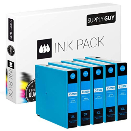 Supply Guy 5 Cartouches d'encre Compatible avec Canon PGI-2500XL Cyan pour Canon Maxify IB4000 IB4050 IB4100 IB4150 MB5000 MB505