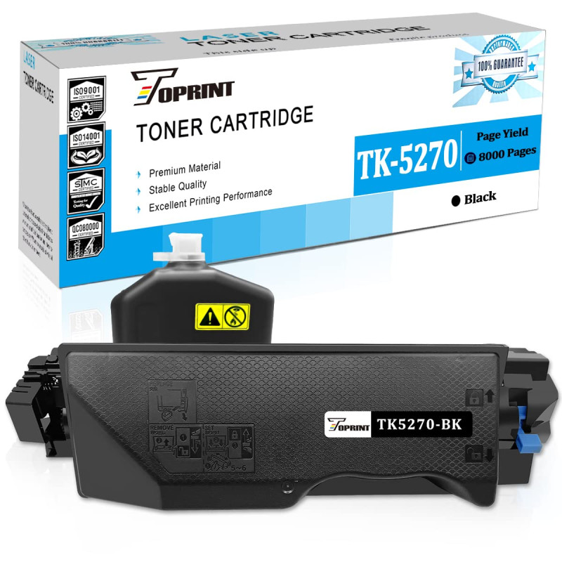 TOPRINT Cartouche de Toner Compatible TK5270 TK 5270 TK-5270 Noir 8000 Pages pour Kyocera ECOSYS M6230cidn M6230cidn P6230cdn M6 TOPRINT Cartouche de Toner Compatible TK5270 TK 5270 TK-5270 Noir 8000 Pages pour Kyocera ECOSYS M6230cidn M6230cidn P6230cdn M6