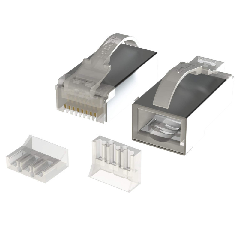 LINKUP - Snagless RJ45 Cat6 STP Connectors | Ethernet Cat 6 8P8C Plugs | STP Gigabit Round Cable Connector | Platinum 50 Mi Gold LINKUP - Snagless RJ45 Cat6 STP Connectors | Ethernet Cat 6 8P8C Plugs | STP Gigabit Round Cable Connector | Platinum 50 Mi Gold