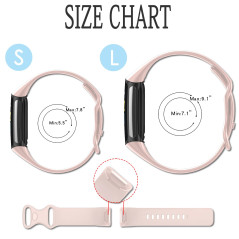 Wownadu Bracelets Compatible pour Fitbit Charge 5 / Charge 6 Bracelet de Rechange Band Rose pour Femme Homme Silicone Sport Stra