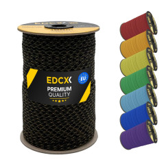 EdcX Paracorde en Nylon 4 mm 550 100 m (330 Pieds) - Type III, Corde 100% Nylon, Corde à 7 brins, Corde en Nylon 4 mm dans des C