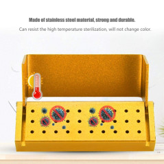 Bloc de Fraise Dentaire, Support De Désinfection En Aluminium, Boîte de désinfection en aluminium à 30 trous support de bloc de