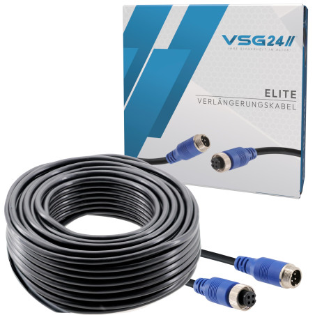 VSG24 29122 – Câble de rallonge pour systèmes de recul, camion, van, camping-car, câble à 4 broches, étanche à l'eau selon IP67,