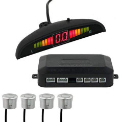 AUTOUTLET Radar de Recul Voiture Auto Capteur de Recul Voiture, Système Parcage avec Buzzer Alarme et 4 Capteurs Affichage LED,