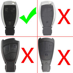 Coque de clé à Distance de Voiture pour Mercedes Benz A B C E Classe W203 W204 W205 W210 W211 W212 W221 après 2000 Ans (2 Bouton