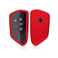 SKTU Coque de clé de Voiture en TPU pour Golf 8 S Eat Leon MK 4 Tarraco Ateca S Koda Octavia 2020+, Rouge