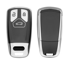kwmobile Boitier Clef Voiture Compatible avec Audi Smartkey (Keyless Go Uniquement) 3-Bouton - Coque en Silicone de Clef de Voit