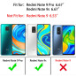 KANSi Coque Compatible pour Xiaomi Redmi Note 9 Pro/Redmi Note 9S, Verre Trempé [2 Pièces] Housse TPU Silicone Rotation 360° Aim