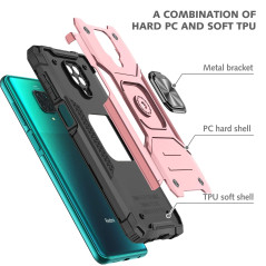 KANSi Coque Compatible pour Xiaomi Redmi Note 9 Pro/Redmi Note 9S, Verre Trempé [2 Pièces] Housse TPU Silicone Rotation 360° Aim
