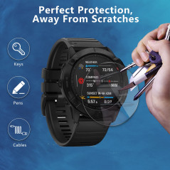 4 Pièces Verre Trempé Compatible Garmin Fenix 6X Pro/Sapphire Editions/Solar Edition 51mm / Huawei Watch GT 2 Pro 46mm, 9H Duret