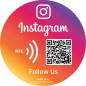 MESSAGENES | Autocollant Instagram Suivez-nous avec Smart QR et NFC | Plaque Autocollant Avis Instagram QR + NFC | 1 Unité Ronde