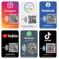 MESSAGENES | Autocollant Instagram Suivez-nous avec Smart QR et NFC | Plaque Autocollant Avis Instagram QR + NFC | 1 Unité Ronde