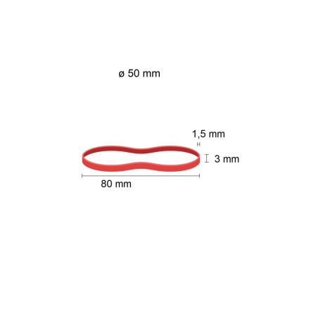 D.RECT Bande Élastique 1.5x3mm 1/2 Circonférence 80mm | Bandes Élastiques pour le Ménage, le Travail, le Bureau | Réutilisable,