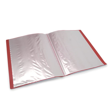 Waytex 931336R Protège Documents A4 160 vues Premium en Polypropylène Opaque Identifiable - 80 Pochettes transparentes - Rouge