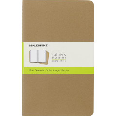 Moleskine - Cahier Journal - Ensemble De 3 Carnets Avec Pages À Pages Blanches - Couverture En Carton Et Piqûres De Coton Appar