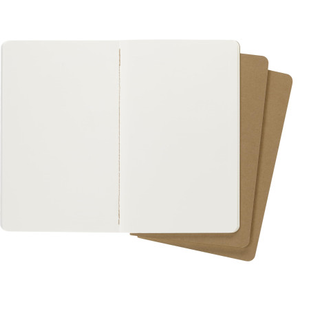 Moleskine - Cahier Journal - Ensemble De 3 Carnets Avec Pages À Pages Blanches - Couverture En Carton Et Piqûres De Coton Appar