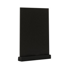 EUROPEL Présentoir de Table Style Ardoise A4 Vertical, Pied en Bois de pin, Finition noire, pour marqueur à Base d'eau, présenta