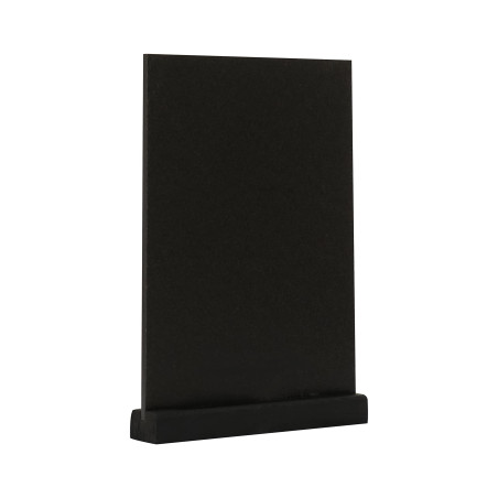 EUROPEL Présentoir de Table Style Ardoise A4 Vertical, Pied en Bois de pin, Finition noire, pour marqueur à Base d'eau, présenta