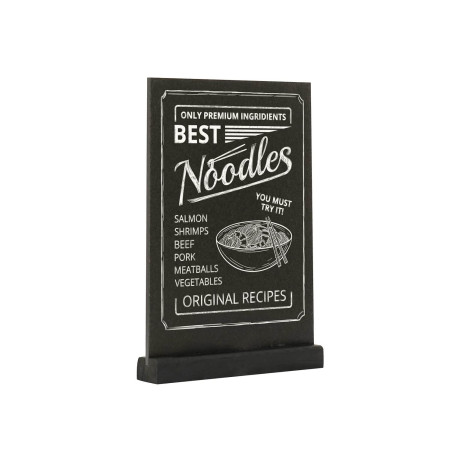 EUROPEL Présentoir de Table Style Ardoise A4 Vertical, Pied en Bois de pin, Finition noire, pour marqueur à Base d'eau, présenta