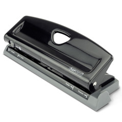 Rapesco 1725 Perforatrice Ajustable à 6 Trous, Capacité de 9 Feuilles, Noir