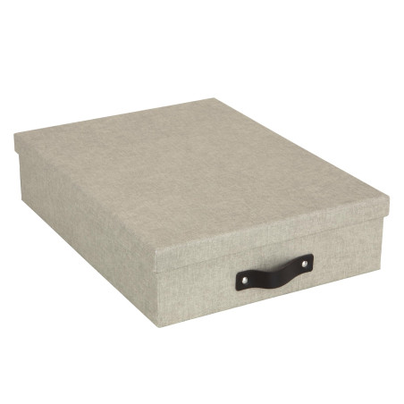 Bigso Box of Sweden Boîte pour documents au format A4 – rangement documents avec couvercle et poignée – boîte rangement en panne