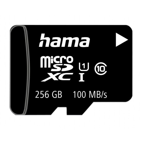 Hama Carte Micro SDXC Classe 10 - Micro SD 256 Go, Vitesse jusqu'à 80 Mo/s, Carte Mémoire Compatible 10UHS-I, avec Adaptateur SD
