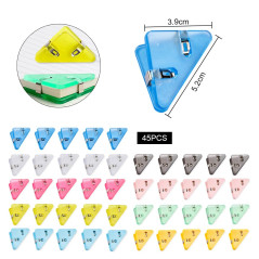 45 Pièces Pince à Document Trombones Triangulaires Clips de Protection des Coins en Papier Clips de Coin de Livre de Documents C