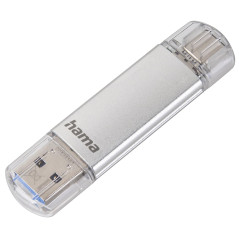 Hama Clé USB C-Laeta (USB3.1/USB3.0 Type-C, 64GB, Double clé USB, pour Ordinateur Portable, téléphone Mobile, Tablette, OTG, 40 