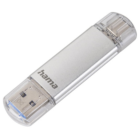 Hama Clé USB C-Laeta (USB3.1/USB3.0 Type-C, 64GB, Double clé USB, pour Ordinateur Portable, téléphone Mobile, Tablette, OTG, 40 