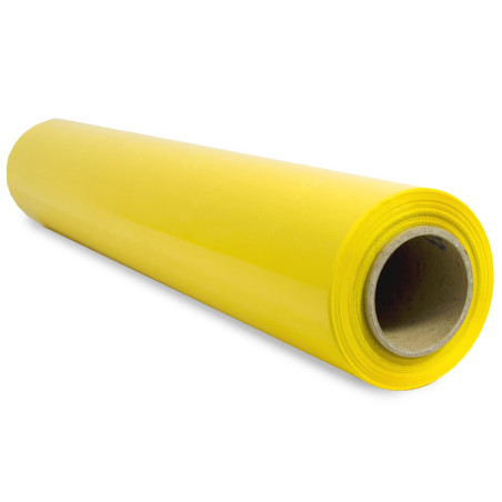 Film d'emballage étirable, film plastique jaune pour l'emballage, rouleau de protection en plastique pour l'expédition, rouleau