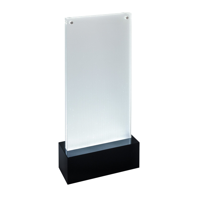 SIGEL TA424 Présentoir de table LED pour DL, présentation double face à illuminer, transparent/noir, acrylique SIGEL TA424 Présentoir de table LED pour DL, présentation double face à illuminer, transparent/noir, acrylique