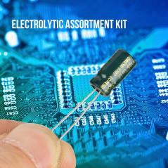 Condensateur électrolytique, 100pcs 10 valeurs 10V-63V Kit d'assortiment de condensateurs pour fils radiaux en aluminium
