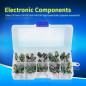 Condensateur électrolytique, 100pcs 10 valeurs 10V-63V Kit d'assortiment de condensateurs pour fils radiaux en aluminium Condensateur électrolytique, 100pcs 10 valeurs 10V-63V Kit d'assortiment de condensateurs pour fils radiaux en aluminium