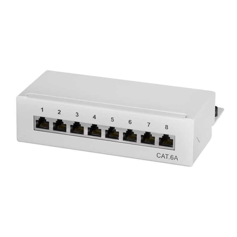 LogiLink Panneaux de Brassage Professionnels STP (blindé) pour Table/Mur/Bureau, Gris Clair 8 Ports LogiLink Panneaux de Brassage Professionnels STP (blindé) pour Table/Mur/Bureau, Gris Clair 8 Ports